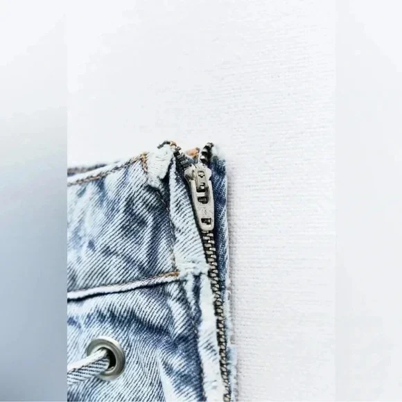 NWT Zara Denim Lacing detail Mini Skirt - Picture 7 of 8
